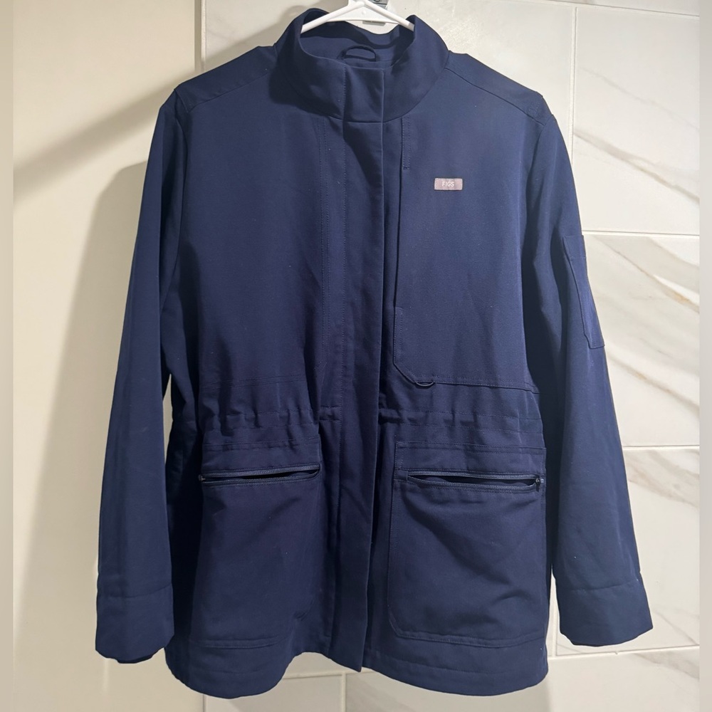 FIGS Page Scrub Jacket Navy Blue